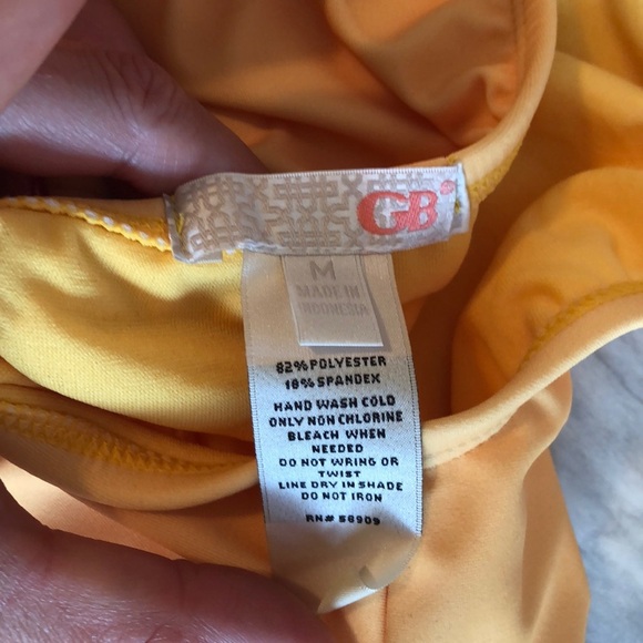 Gianni Bini Yellow Parrot One Piece bathing suit swim medium blue green pink - Picture 7 of 8